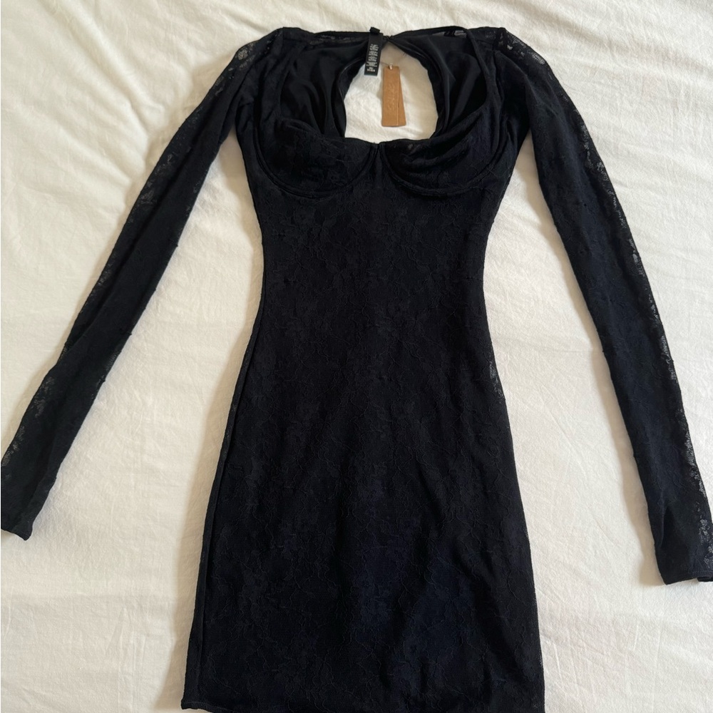 Skims Black lace dress with tags
